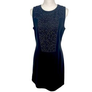 Rag & Bone Mijo Sleeveless Zip Back Dress Black Semi Sheer Panel Size 8